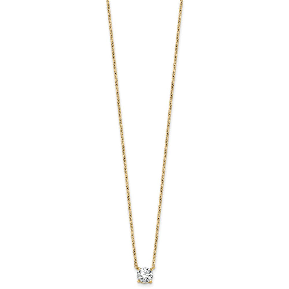 14k 3/4ct Lab Grown Dia VS+ F+ Round Comp 4 Prong 18in Solitaire Necklace