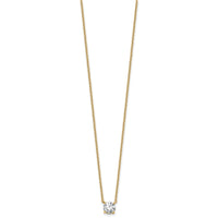 14k 3/4ct Lab Grown Dia VS+ F+ Round Comp 4 Prong 18in Solitaire Necklace