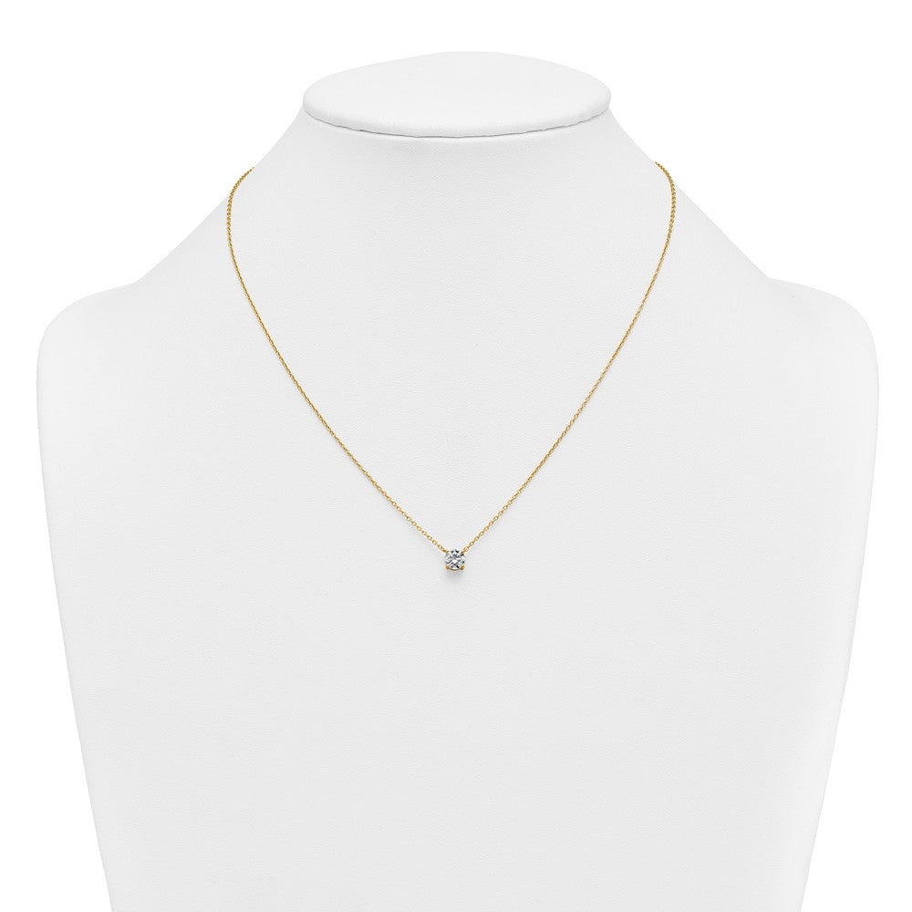 14k 3/4ct Lab Grown Dia VS+ F+ Round Comp 4 Prong 18in Solitaire Necklace