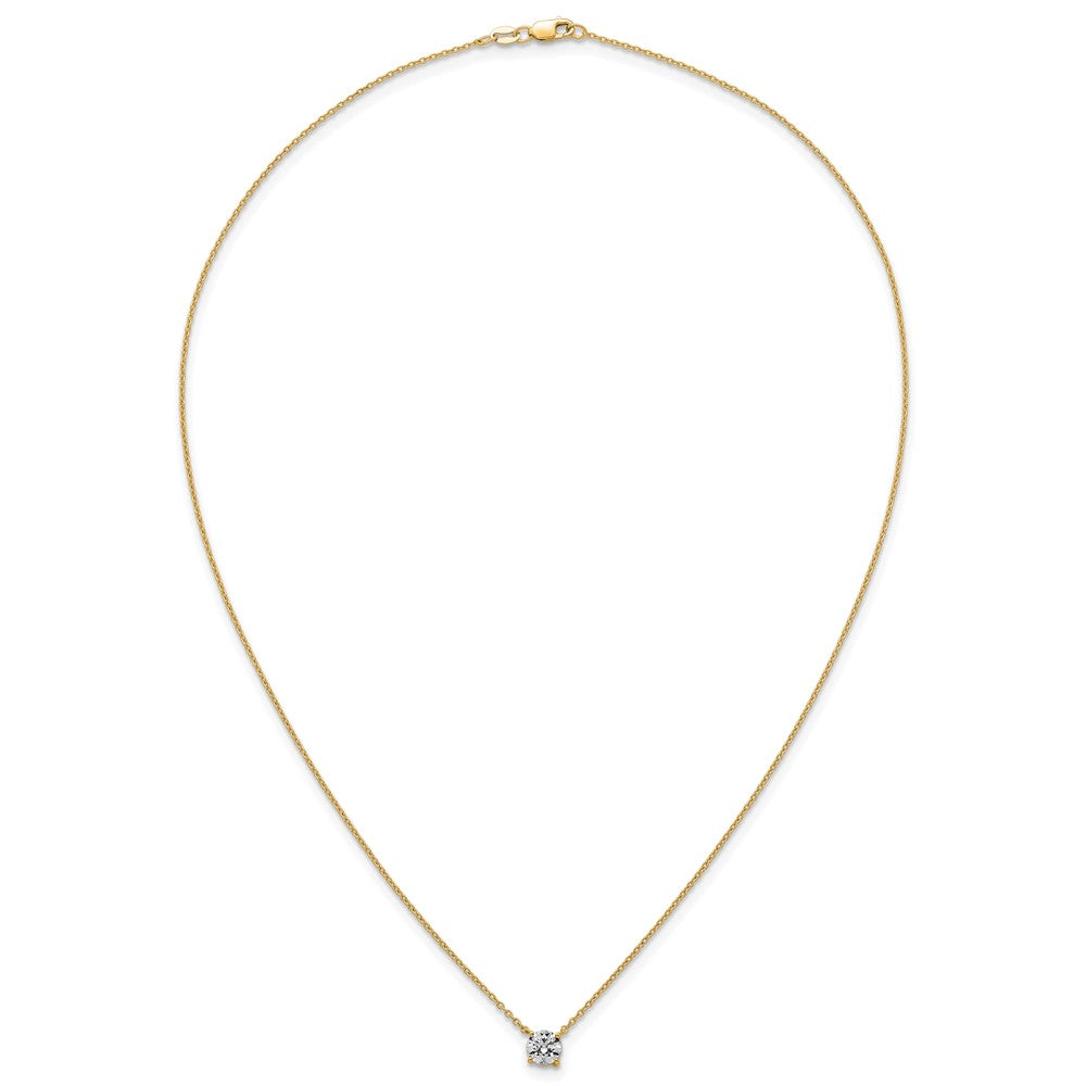 14k 3/4ct Lab Grown Dia VS+ F+ Round Comp 4 Prong 18in Solitaire Necklace