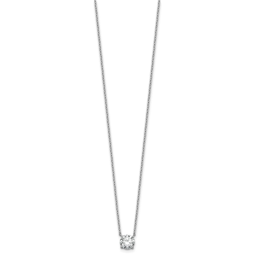 14kw 1ct Lab Grown Dia VS+ F+ Comp 4 Prong 18in Solitaire Necklace