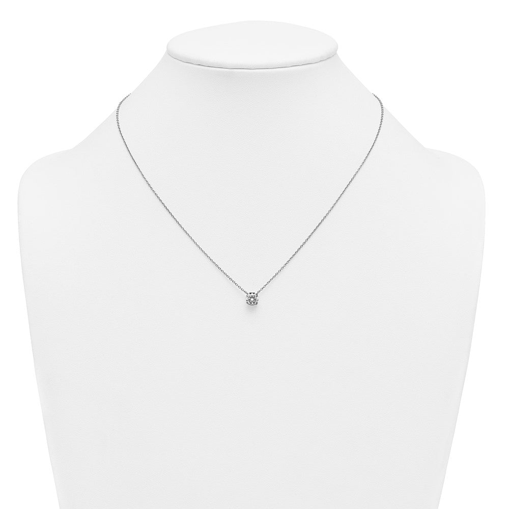 14kw 1ct Lab Grown Dia VS+ F+ Comp 4 Prong 18in Solitaire Necklace