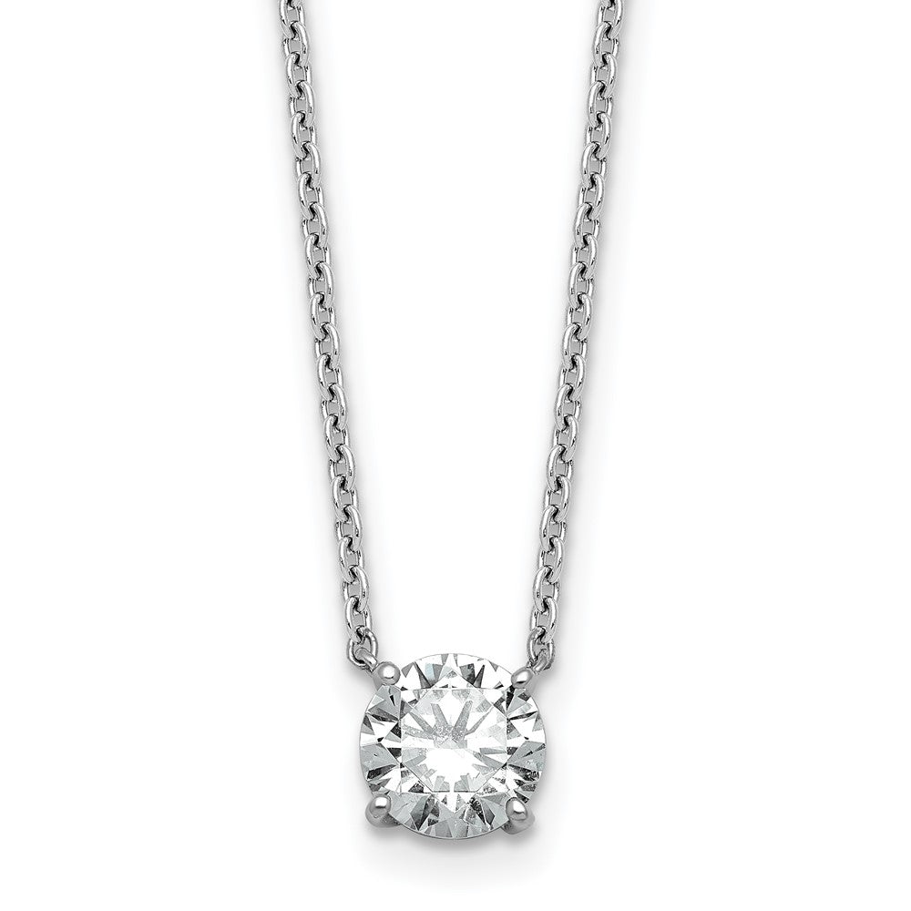 14kw 1ct Lab Grown Dia VS+ F+ Comp 4 Prong 18in Solitaire Necklace