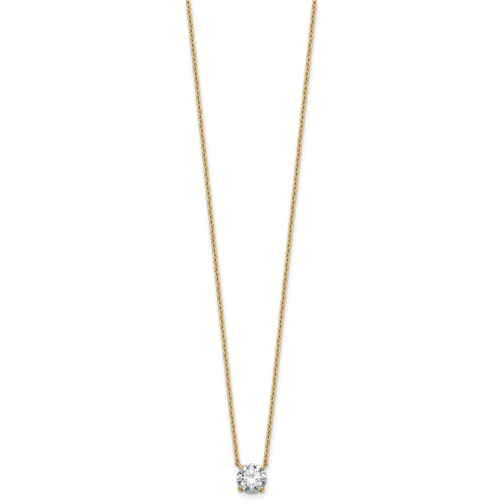14k 1ct Lab Grown Dia VS+ F+ Round Comp 4 Prong 18in Solitaire Necklace