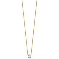 14k 1ct Lab Grown Dia VS+ F+ Round Comp 4 Prong 18in Solitaire Necklace