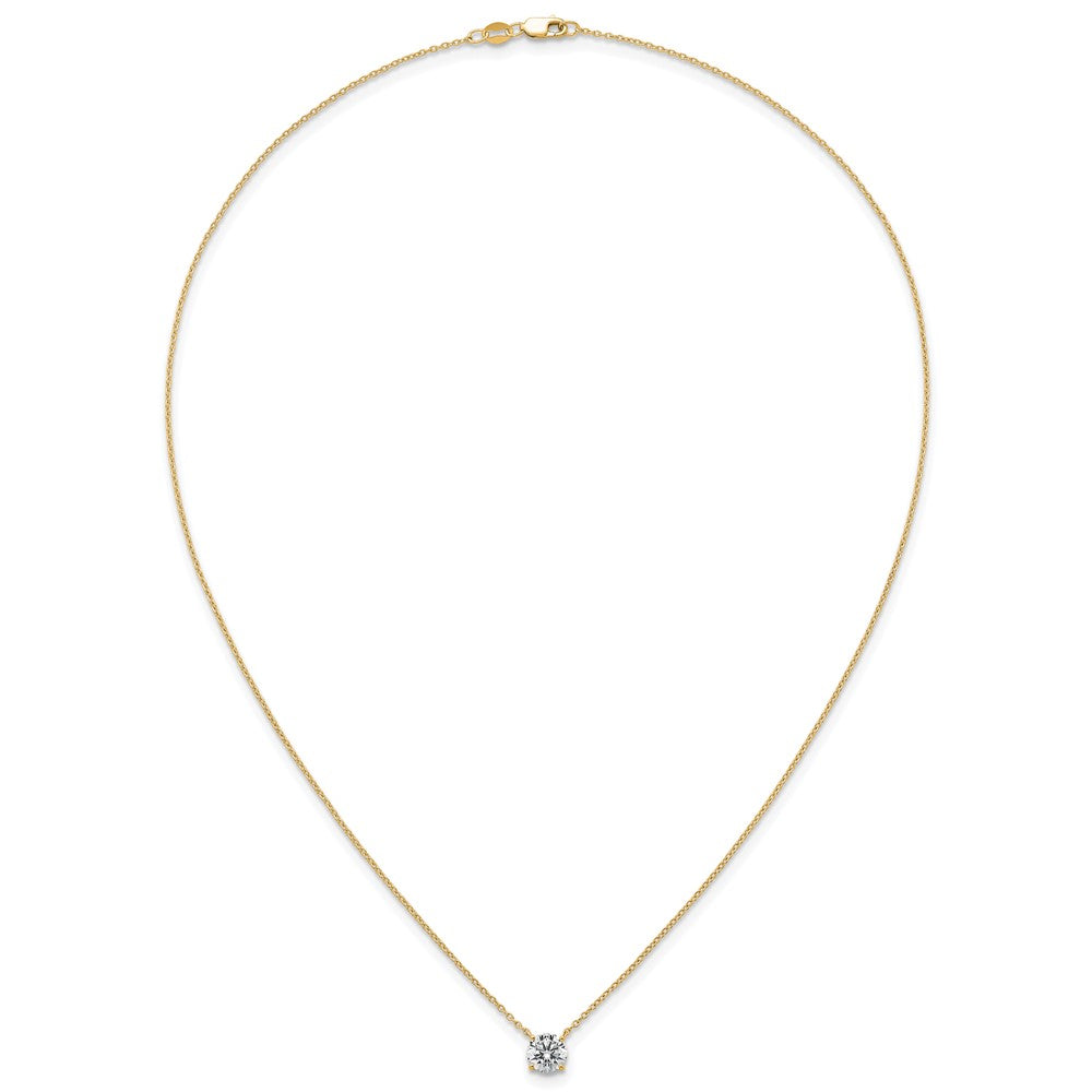 14k 1ct Lab Grown Dia VS+ F+ Round Comp 4 Prong 18in Solitaire Necklace