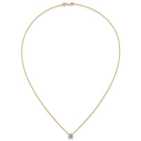 14k 1ct Lab Grown Dia VS+ F+ Round Comp 4 Prong 18in Solitaire Necklace