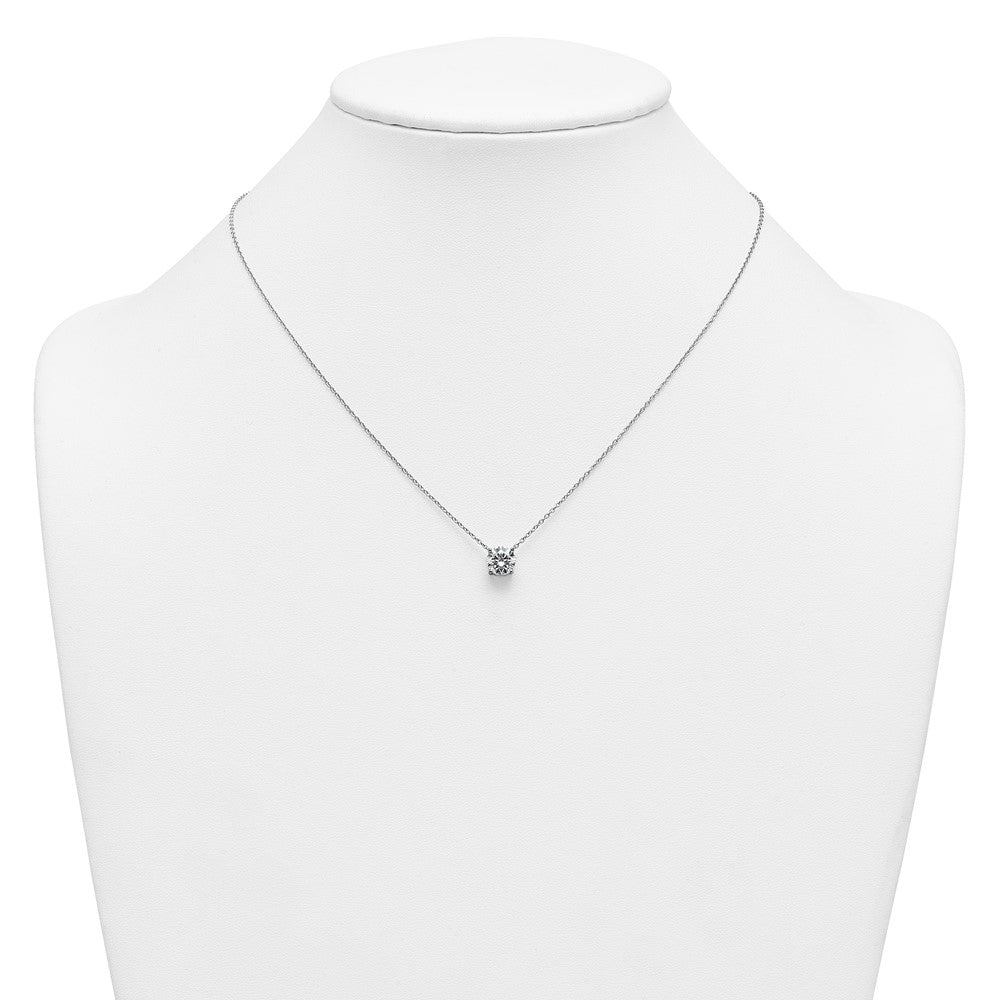 14kw 1 1/2ct Cert Lab Grown Dia VS+ F+ Comp 18in Solitaire Necklace