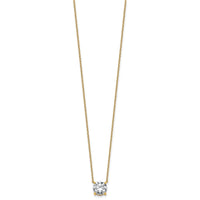 14k 1 1/2ct Cert Lab Grown Dia VS+ F+ Comp 4 Prong 18in Solitaire Necklace