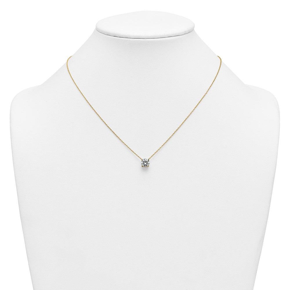 14k 1 1/2ct Cert Lab Grown Dia VS+ F+ Comp 4 Prong 18in Solitaire Necklace