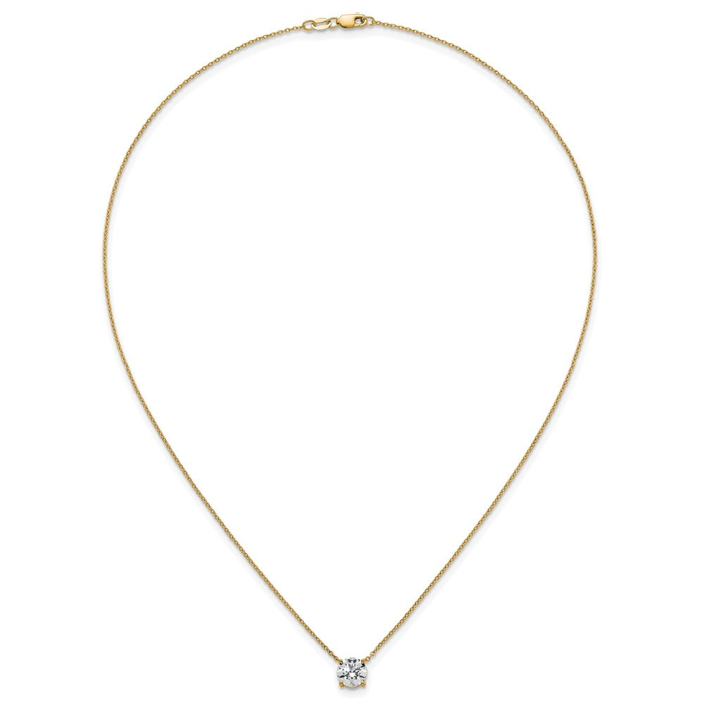 14k 1 1/2ct Cert Lab Grown Dia VS+ F+ Comp 4 Prong 18in Solitaire Necklace