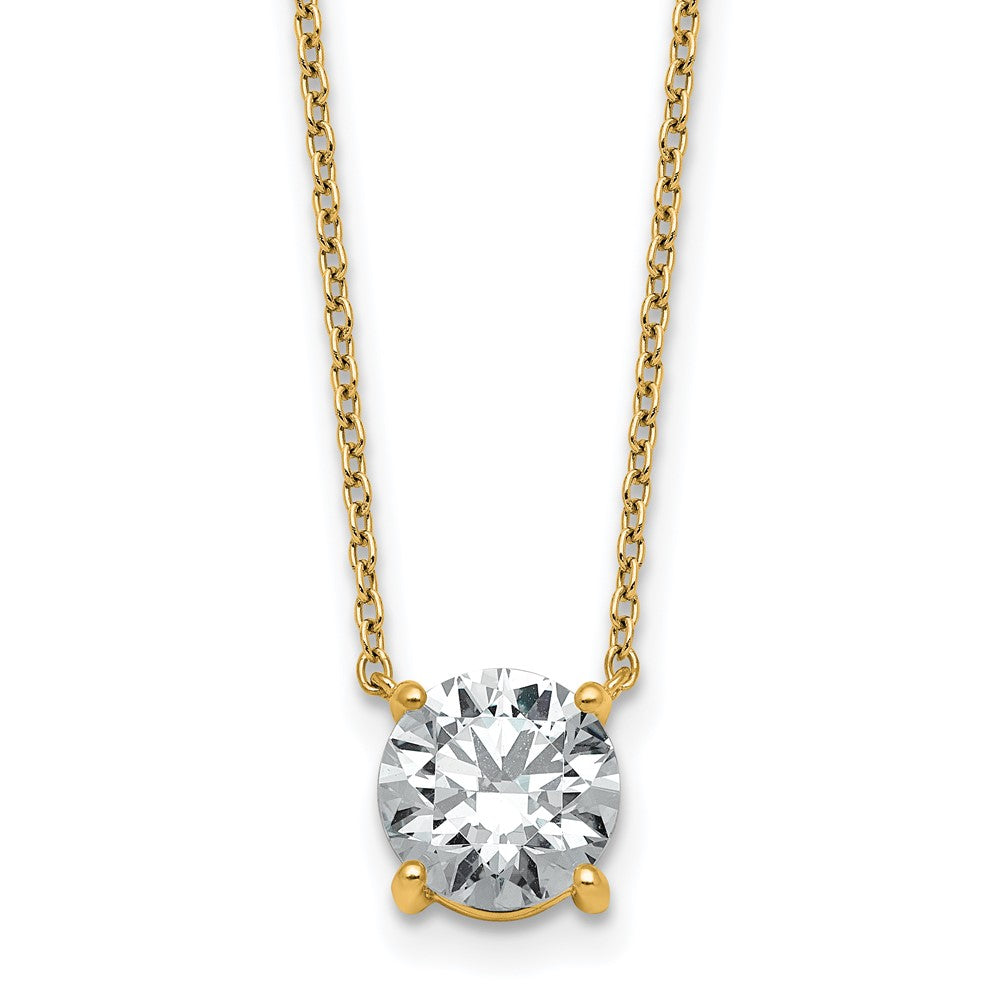 14k 1 1/2ct Cert Lab Grown Dia VS+ F+ Comp 4 Prong 18in Solitaire Necklace