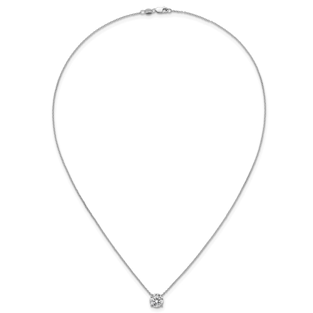 14kw 2ct Lab Grown Dia VS+ F+ Comp 4 Prong 18in Solitaire Necklace
