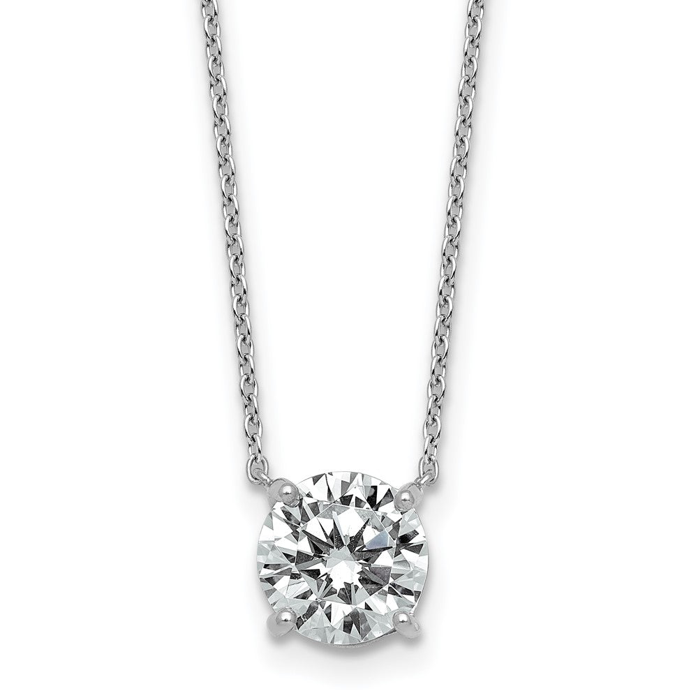 14kw 2ct Lab Grown Dia VS+ F+ Comp 4 Prong 18in Solitaire Necklace