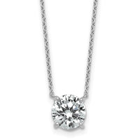 14kw 2ct Lab Grown Dia VS+ F+ Comp 4 Prong 18in Solitaire Necklace