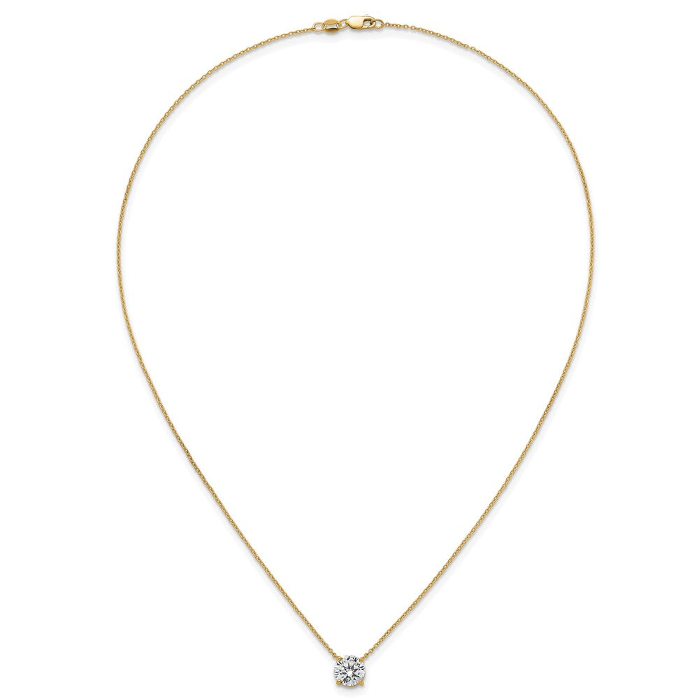 14k 2ct Lab Grown Dia VS+ F+ Round Comp 4 Prong 18in Solitaire Necklace