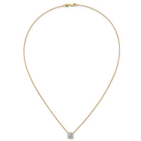 14k 2ct Lab Grown Dia VS+ F+ Round Comp 4 Prong 18in Solitaire Necklace