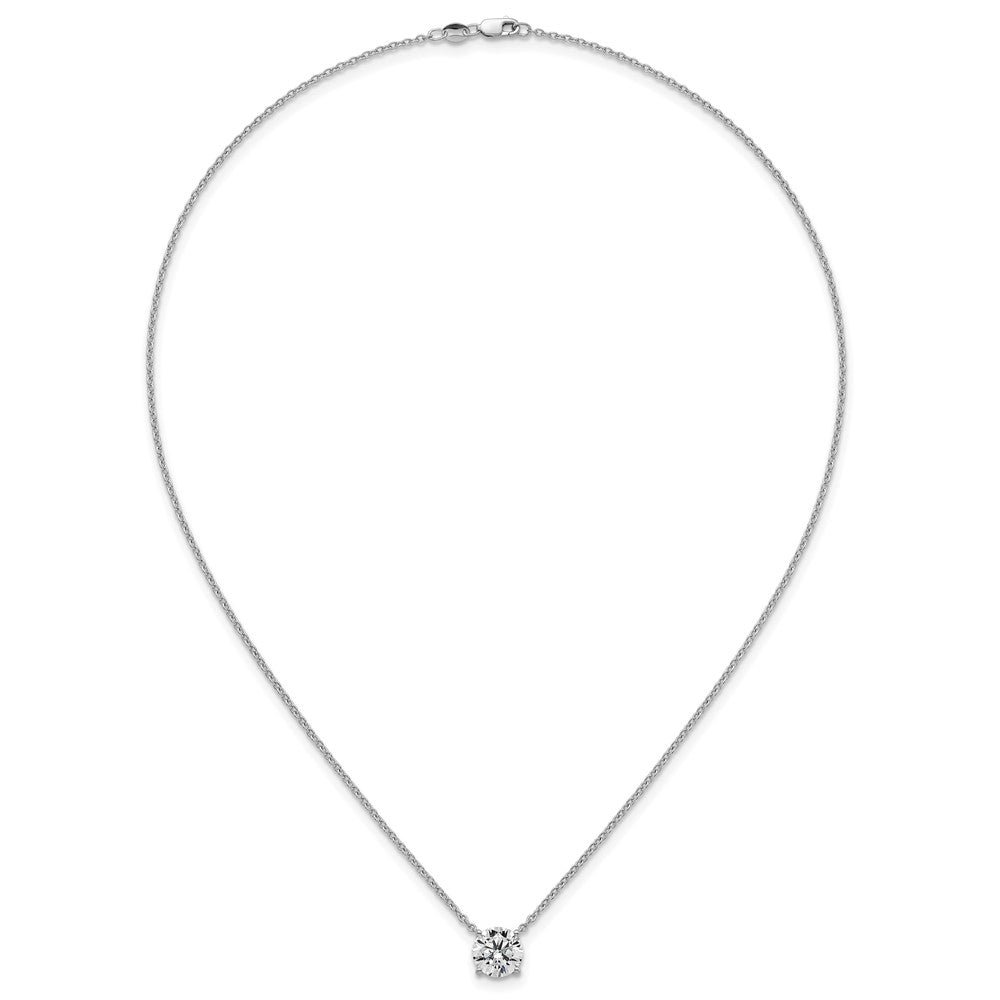 14kw 2 1/2ct Lab Grown Dia VS+ F+ Comp 4 Prong 18in Solitaire Necklace