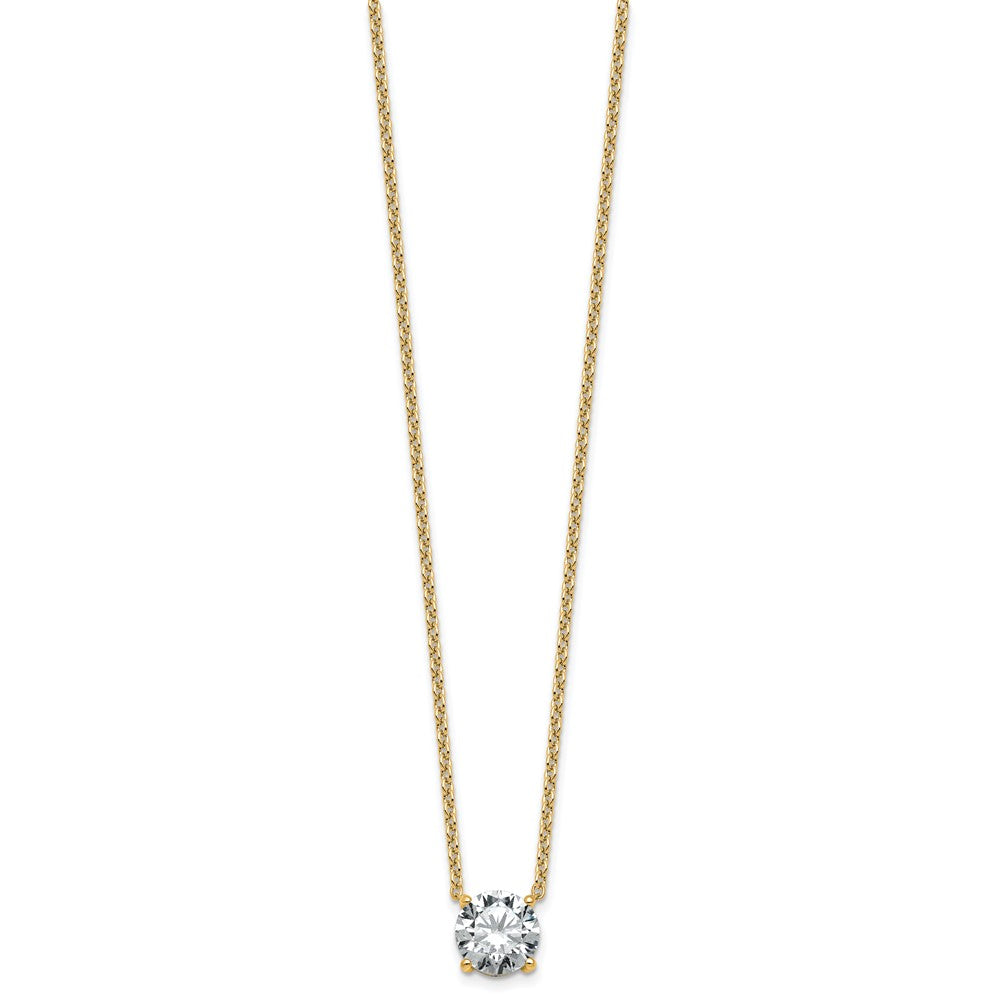 14k 2 1/2ct Cert Lab Grown Dia VS+ F+ Comp 4 Prong 18in Solitaire Necklace