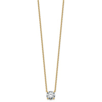 14k 2 1/2ct Cert Lab Grown Dia VS+ F+ Comp 4 Prong 18in Solitaire Necklace