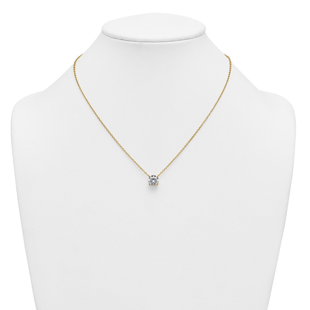 14k 2 1/2ct Cert Lab Grown Dia VS+ F+ Comp 4 Prong 18in Solitaire Necklace