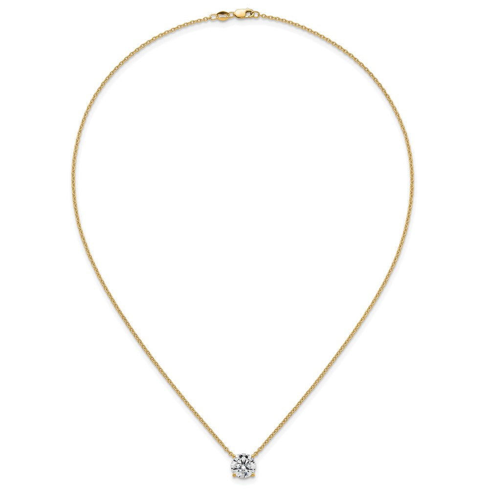 14k 2 1/2ct Cert Lab Grown Dia VS+ F+ Comp 4 Prong 18in Solitaire Necklace