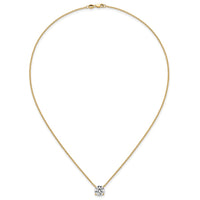 14k 2 1/2ct Cert Lab Grown Dia VS+ F+ Comp 4 Prong 18in Solitaire Necklace
