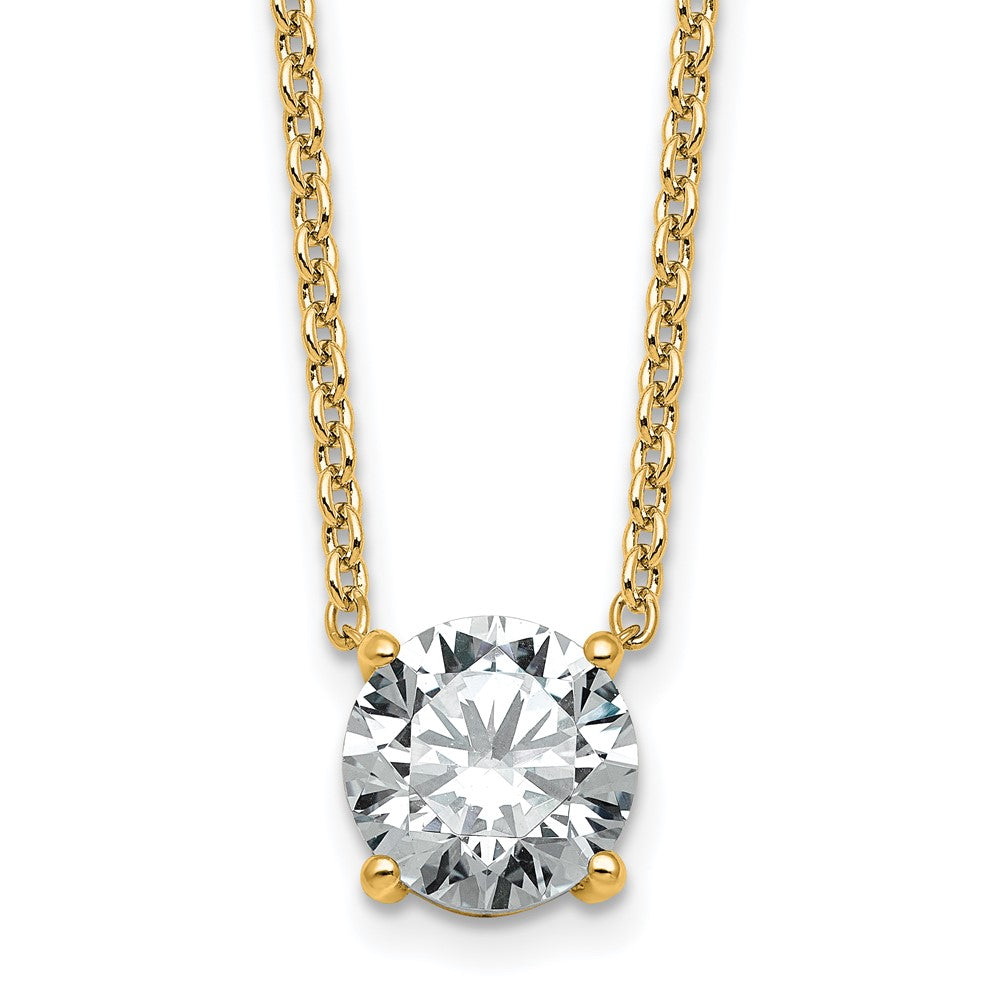 14k 2 1/2ct Cert Lab Grown Dia VS+ F+ Comp 4 Prong 18in Solitaire Necklace