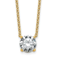 14k 2 1/2ct Cert Lab Grown Dia VS+ F+ Comp 4 Prong 18in Solitaire Necklace
