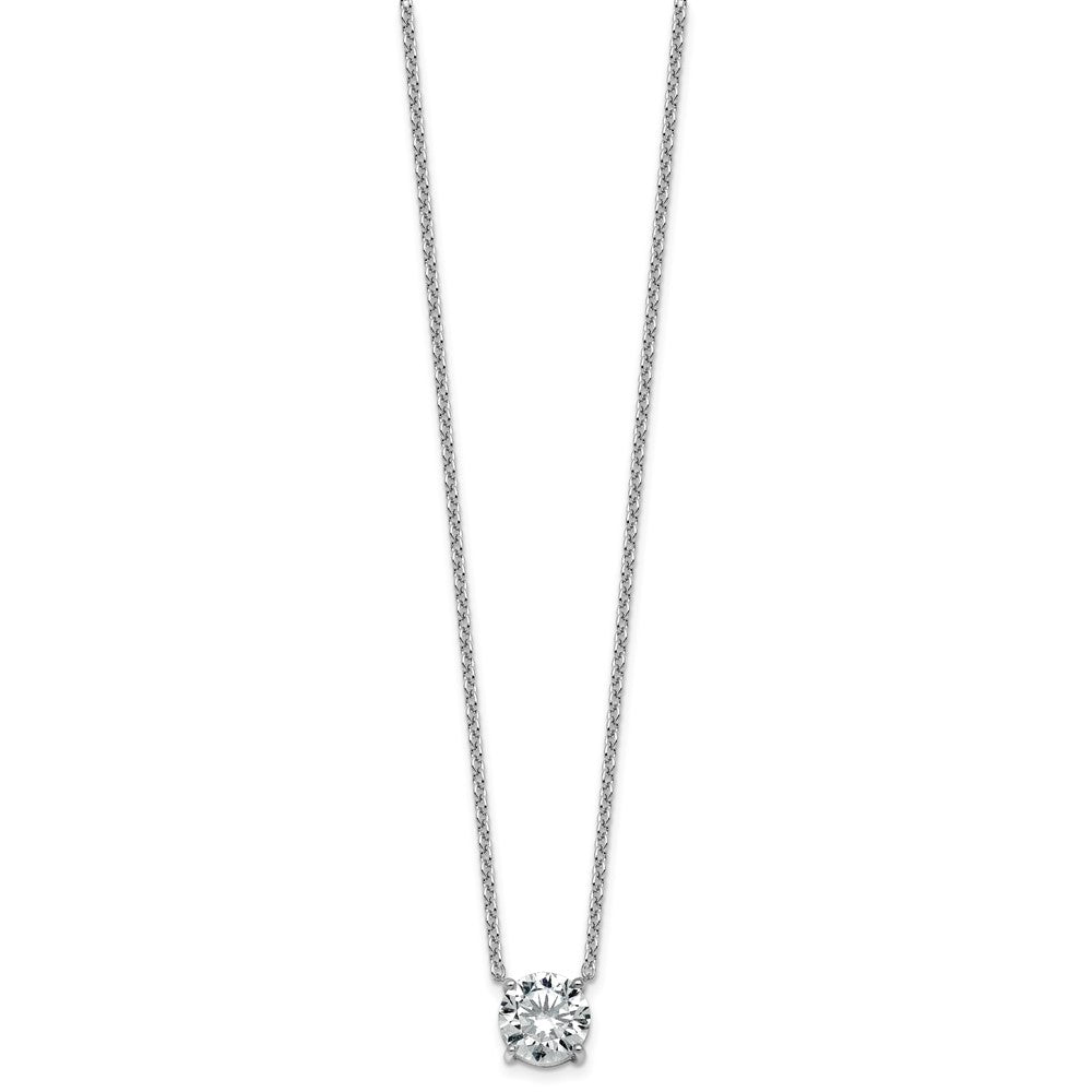 14kw 3ct Cert Lab Grown Dia VS+ F+ Comp 4 Prong 18in Solitaire Necklace