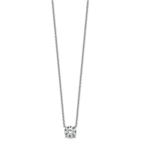 14kw 3ct Cert Lab Grown Dia VS+ F+ Comp 4 Prong 18in Solitaire Necklace