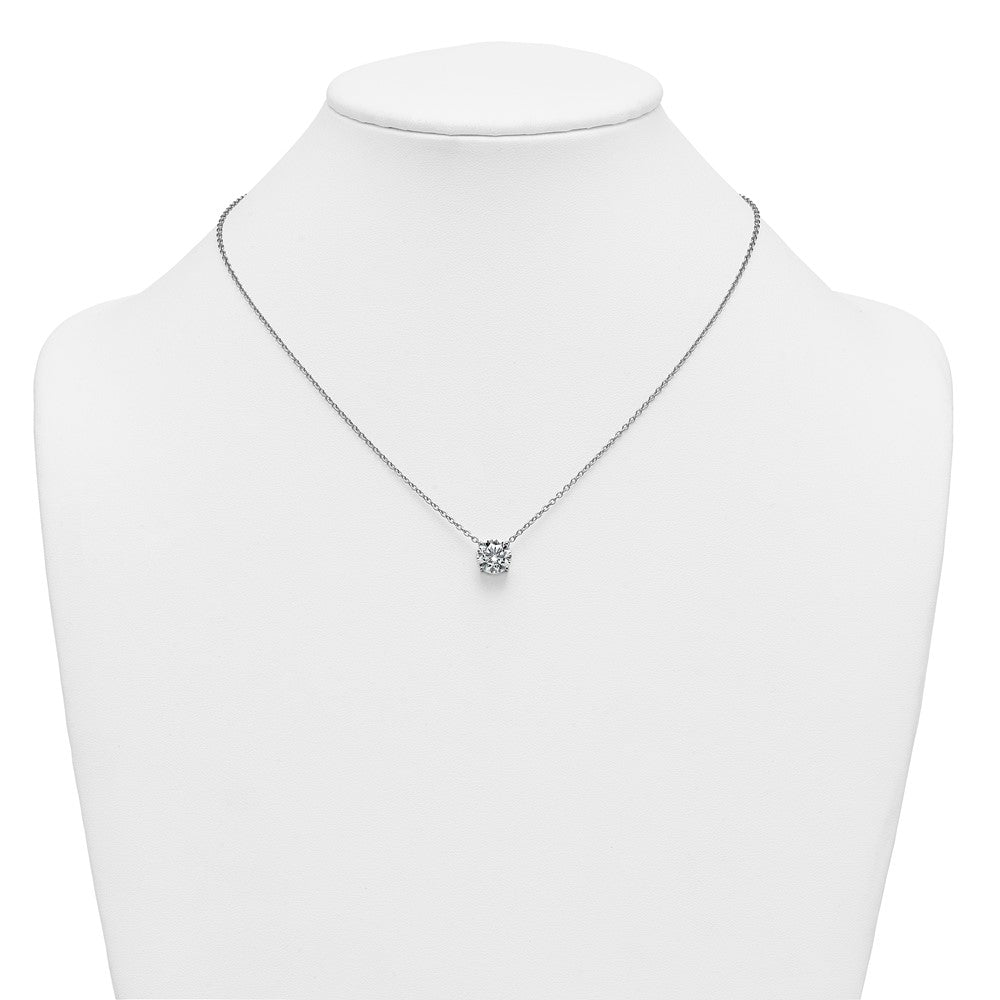 14kw 3ct Cert Lab Grown Dia VS+ F+ Comp 4 Prong 18in Solitaire Necklace