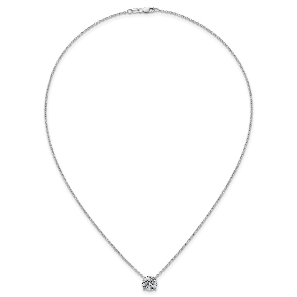 14kw 3ct Cert Lab Grown Dia VS+ F+ Comp 4 Prong 18in Solitaire Necklace
