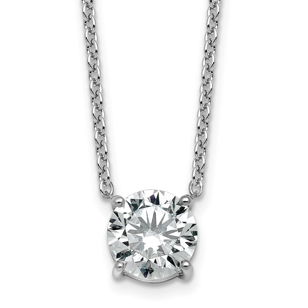 14kw 3ct Cert Lab Grown Dia VS+ F+ Comp 4 Prong 18in Solitaire Necklace