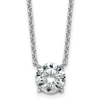 14kw 3ct Cert Lab Grown Dia VS+ F+ Comp 4 Prong 18in Solitaire Necklace
