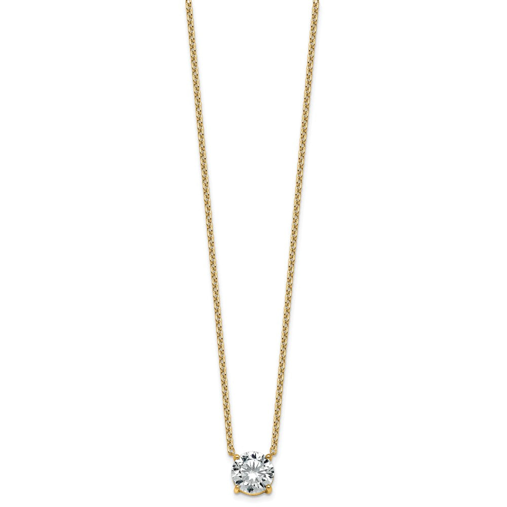 14k 3ct Cert Lab Grown Dia VS+ F+ Comp 4 Prong 18in Solitaire Necklace