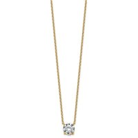 14k 3ct Lab Grown Dia VS+ F+ Round Comp 4 Prong 18in Solitaire Necklace