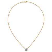 14k 3ct Cert Lab Grown Dia VS+ F+ Comp 4 Prong 18in Solitaire Necklace