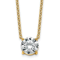 14k 3ct Lab Grown Dia VS+ F+ Round Comp 4 Prong 18in Solitaire Necklace