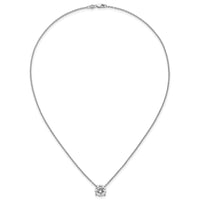 14kw 3 1/2ct Lab Grown Dia VS+ F+ Comp 4 Prong 18in Solitaire Necklace