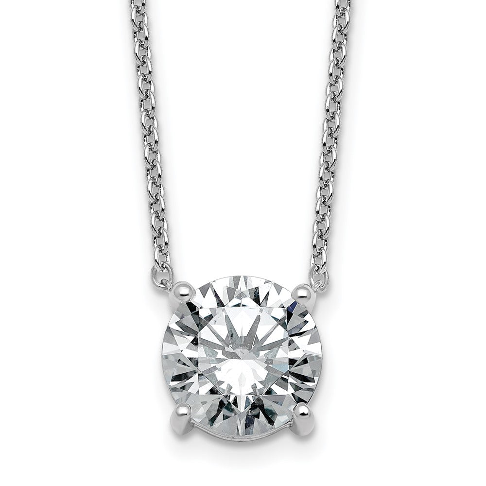 14kw 3 1/2ct Lab Grown Dia VS+ F+ Comp 4 Prong 18in Solitaire Necklace