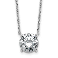 14kw 3 1/2ct Lab Grown Dia VS+ F+ Comp 4 Prong 18in Solitaire Necklace