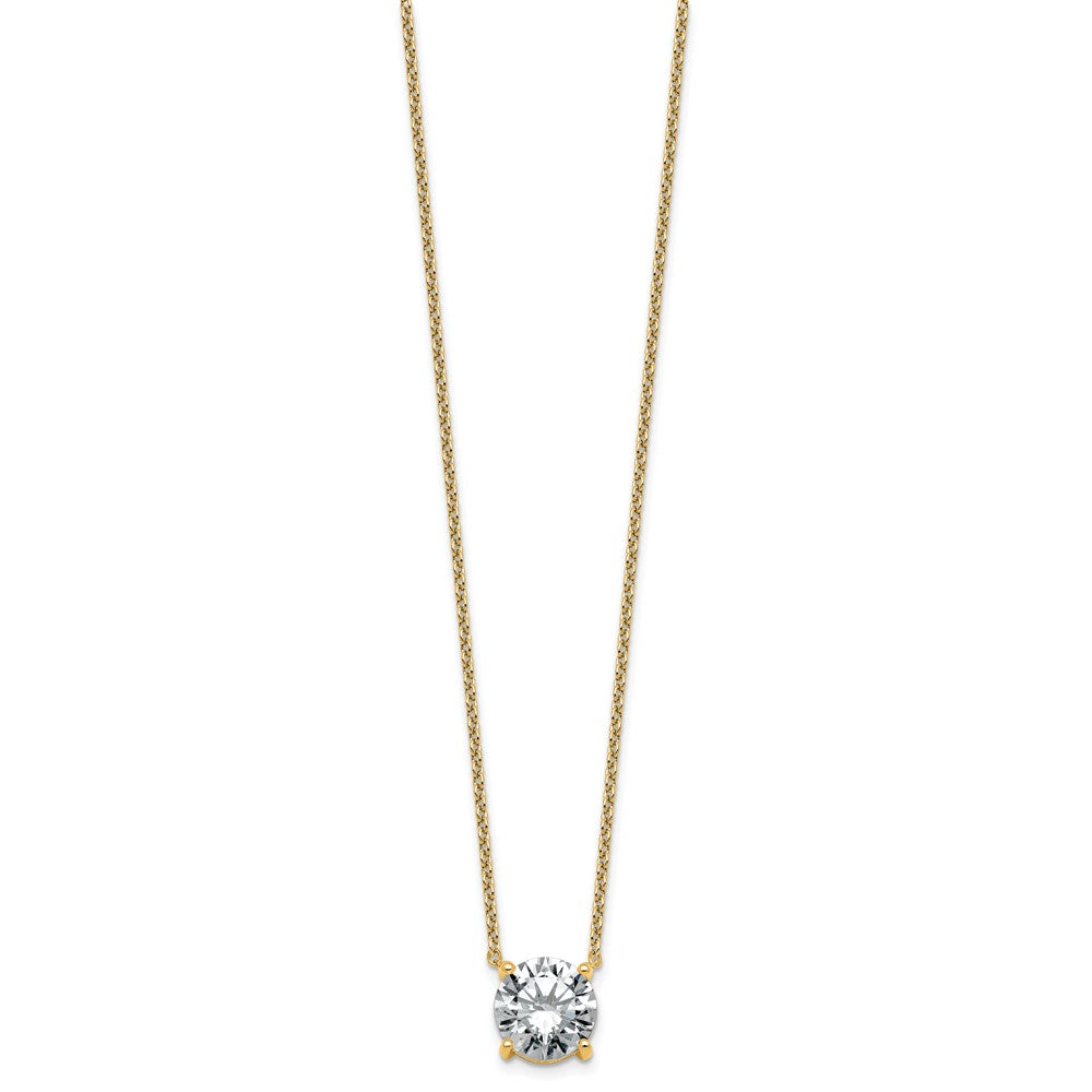 14k 3 1/2ct Cert Lab Grown Dia VS+ F+ Comp 4 Prong 18in Solitaire Necklace