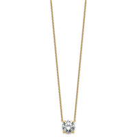14k 3 1/2ct Lab Grown Dia VS+ F+ Comp 4 Prong 18in Solitaire Necklace