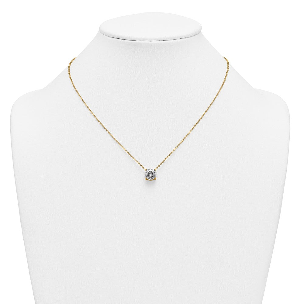 14k 3 1/2ct Lab Grown Dia VS+ F+ Comp 4 Prong 18in Solitaire Necklace