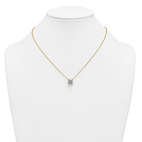 14k 3 1/2ct Lab Grown Dia VS+ F+ Comp 4 Prong 18in Solitaire Necklace