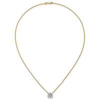 14k 3 1/2ct Cert Lab Grown Dia VS+ F+ Comp 4 Prong 18in Solitaire Necklace