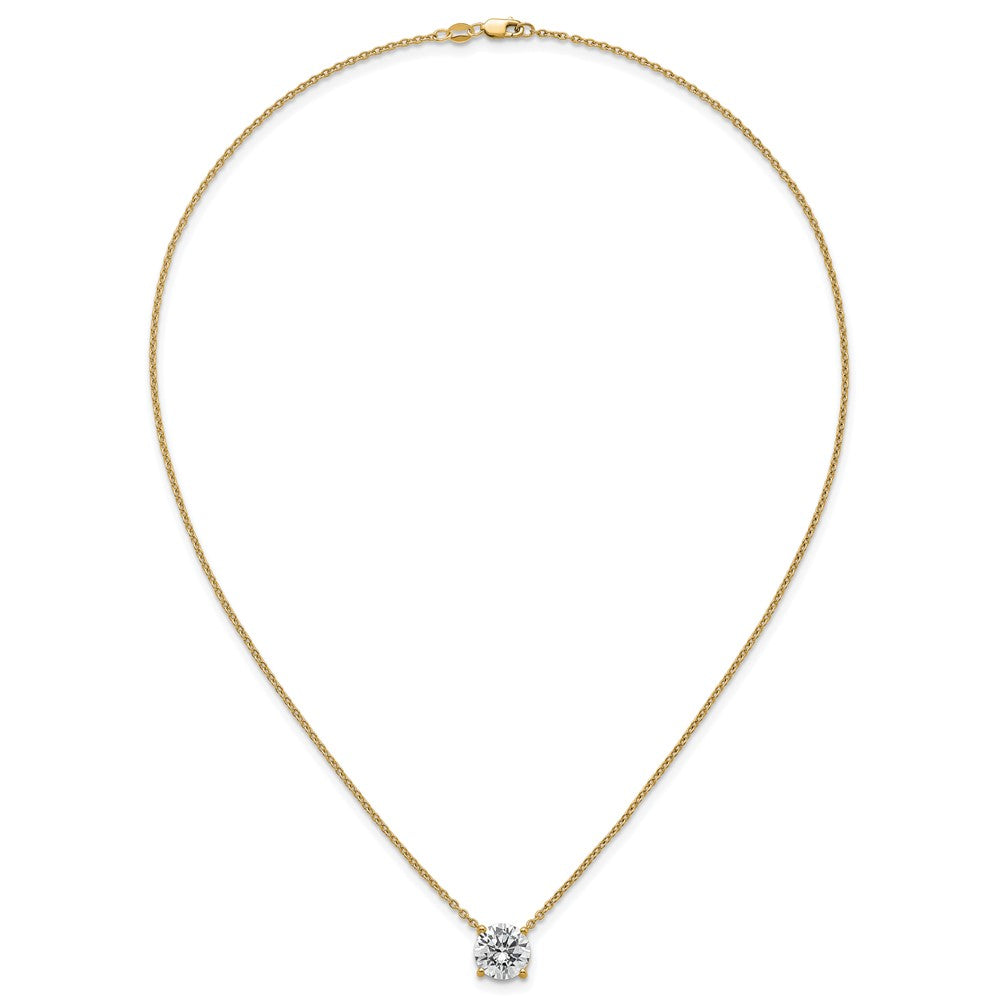 14k 3 1/2ct Lab Grown Dia VS+ F+ Comp 4 Prong 18in Solitaire Necklace
