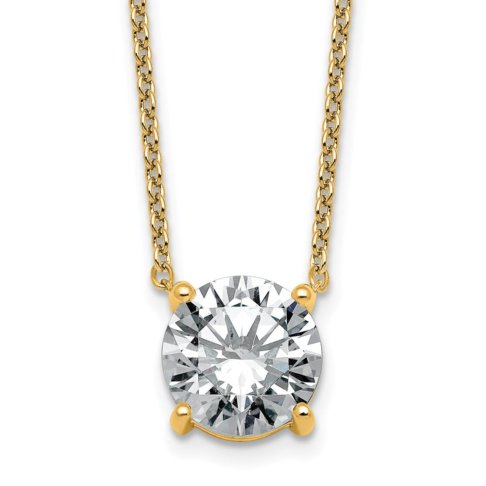 14k 3 1/2ct Lab Grown Dia VS+ F+ Comp 4 Prong 18in Solitaire Necklace