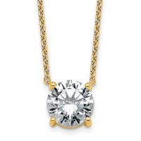 14k 3 1/2ct Lab Grown Dia VS+ F+ Comp 4 Prong 18in Solitaire Necklace